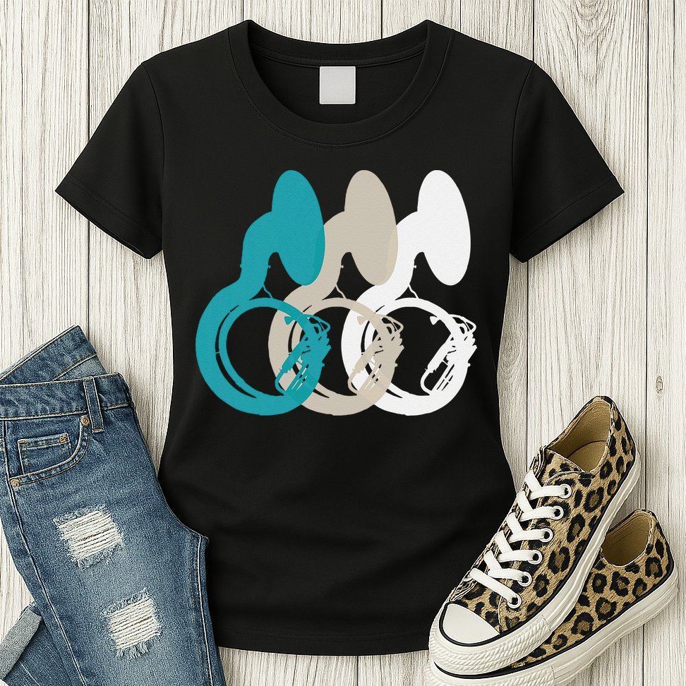 Retro Sousaphone Tuba Music Brass Band Gift Womens T-Shirt