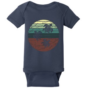 Retro Sea Turtle Baby Bodysuit