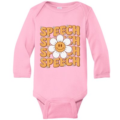 Retro Speech Therapy Speech Language Pathologist Therapist Baby Long Sleeve Bodysuit