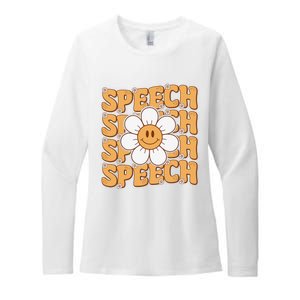 Retro Speech Therapy Speech Language Pathologist Therapist Womens CVC Long Sleeve Shirt