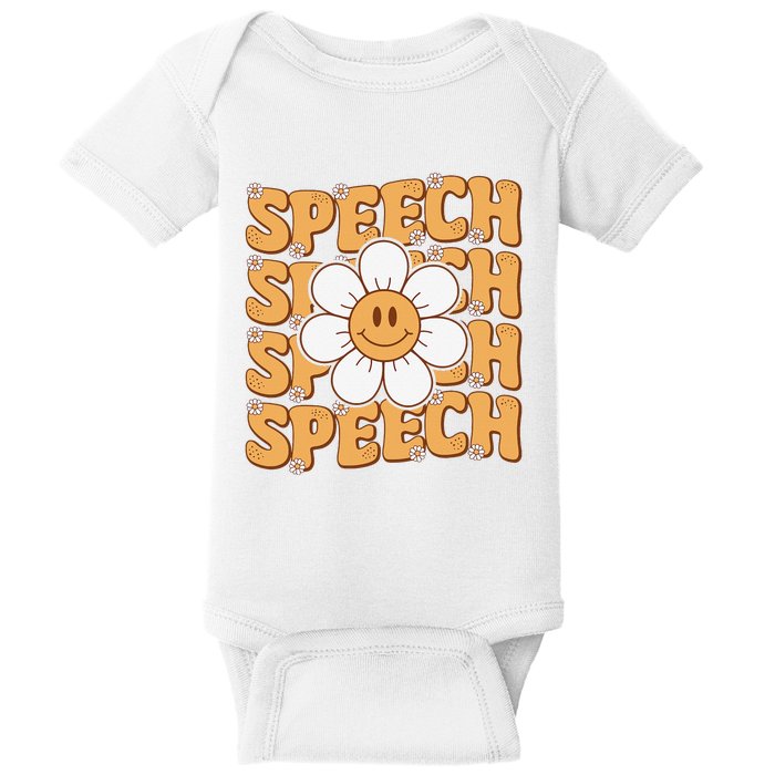 Retro Speech Therapy Speech Language Pathologist Therapist Baby Bodysuit