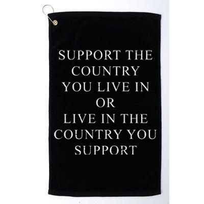 Retro Support The Country You Live In Patriotic Platinum Collection Golf Towel