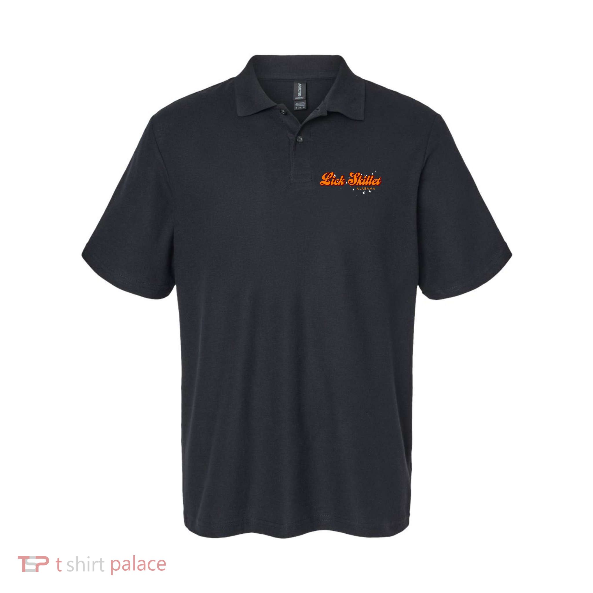 Retro Small Town Alabama Lick Skillet Polo