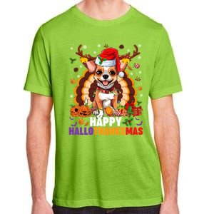 Reindeer Santa Turkey Chihuahua Dog Happy Hallothanksmas Gift Adult ChromaSoft Performance T-Shirt