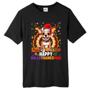 Reindeer Santa Turkey Chihuahua Dog Happy Hallothanksmas Gift Tall Fusion ChromaSoft Performance T-Shirt