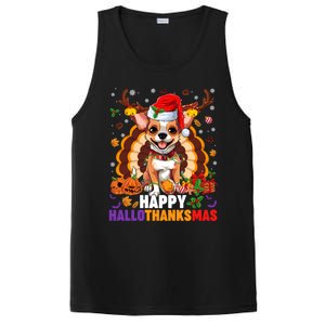 Reindeer Santa Turkey Chihuahua Dog Happy Hallothanksmas Gift PosiCharge Competitor Tank