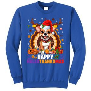 Reindeer Santa Turkey Chihuahua Dog Happy Hallothanksmas Gift Sweatshirt