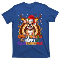 Reindeer Santa Turkey Chihuahua Dog Happy Hallothanksmas Gift T-Shirt