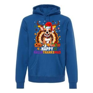 Reindeer Santa Turkey Chihuahua Dog Happy Hallothanksmas Gift Premium Hoodie