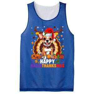 Reindeer Santa Turkey Chihuahua Dog Happy Hallothanksmas Gift Mesh Reversible Basketball Jersey Tank