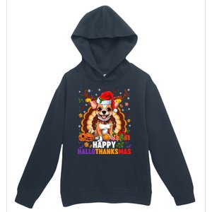 Reindeer Santa Turkey Chihuahua Dog Happy Hallothanksmas Gift Urban Pullover Hoodie