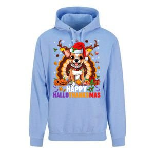 Reindeer Santa Turkey Chihuahua Dog Happy Hallothanksmas Gift Unisex Surf Hoodie