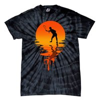 Retro Sunset Tennis Racquet Ball Coach Tennis Player Tie-Dye T-Shirt