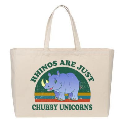 Rhino Save The Rhinos Are Just Chubby Unicorns Cotton Canvas Jumbo Tote