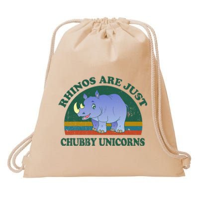 Rhino Save The Rhinos Are Just Chubby Unicorns Drawstring Bag