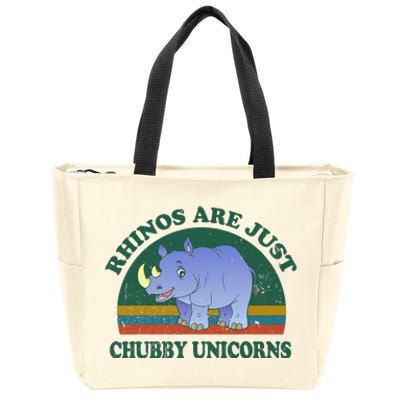 Rhino Save The Rhinos Are Just Chubby Unicorns Zip Tote Bag