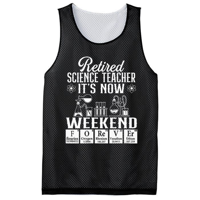 Retired Science Teacher Weekend School Retirement Gift Mesh Reversible Basketball Jersey Tank