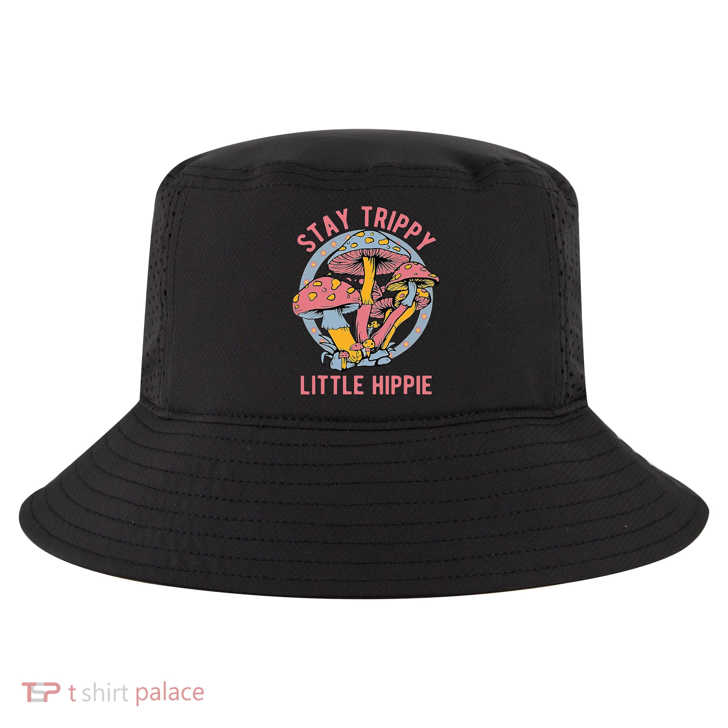 Retro Stay Trippy Little Hippie Groovy Cottagecore Mushroom Cool Comfort Performance Bucket Hat