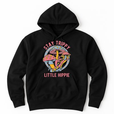 Retro Stay Trippy Little Hippie Groovy Cottagecore Mushroom Hoodie