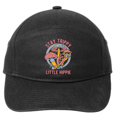Retro Stay Trippy Little Hippie Groovy Cottagecore Mushroom 7-Panel Snapback Hat