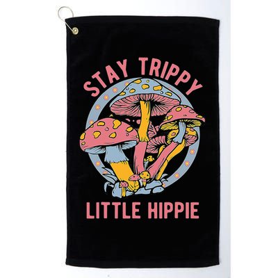 Retro Stay Trippy Little Hippie Groovy Cottagecore Mushroom Golf Towel