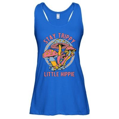 Retro Stay Trippy Little Hippie Groovy Cottagecore Mushroom Ladies Essential Flowy Tank