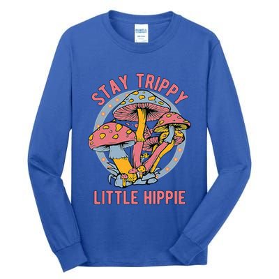 Retro Stay Trippy Little Hippie Groovy Cottagecore Mushroom Tall Long Sleeve T-Shirt