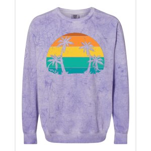 Retro Summer Tropical Beach Colorblast Crewneck Sweatshirt