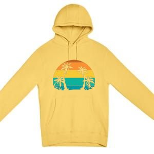 Retro Summer Tropical Beach Premium Pullover Hoodie