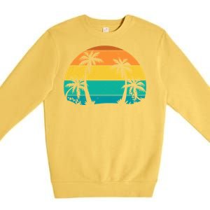 Retro Summer Tropical Beach Premium Crewneck Sweatshirt