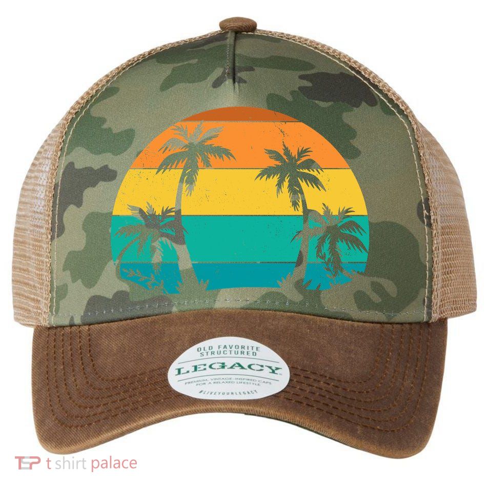 Retro Summer Tropical Beach Legacy Tie Dye Trucker Hat