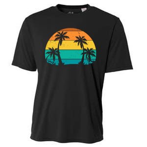 Retro Summer Tropical Beach Cooling Performance Crew T-Shirt