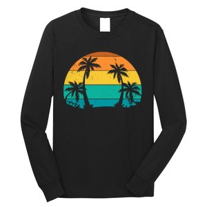 Retro Summer Tropical Beach Long Sleeve Shirt