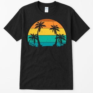 Retro Summer Tropical Beach Tall T-Shirt