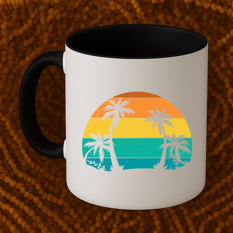 Retro Summer Tropical Beach Mug