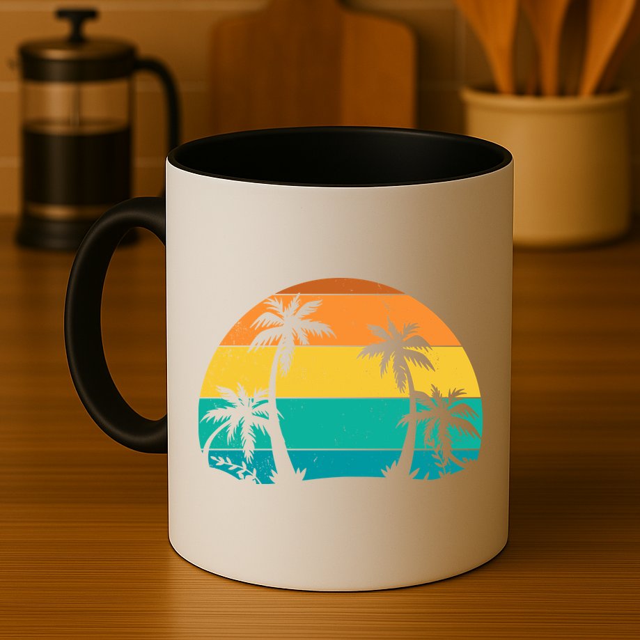 Retro Summer Tropical Beach Mug