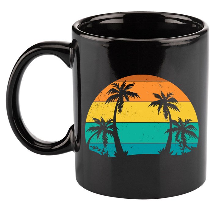 Retro Summer Tropical Beach 11oz C Handle Ceramic Mug