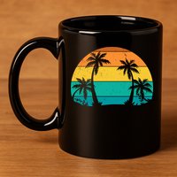 Retro Summer Tropical Beach 11oz C Handle Ceramic Mug