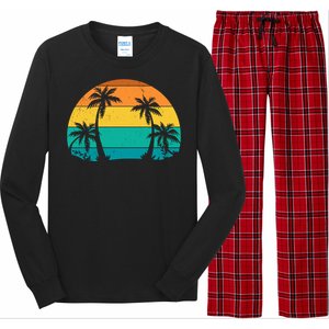 Retro Summer Tropical Beach Long Sleeve Pajama Set