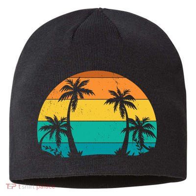 Retro Summer Tropical Beach Sustainable Beanie