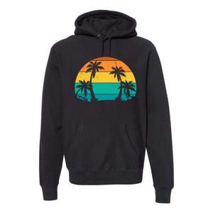 Retro Summer Tropical Beach Premium Hoodie