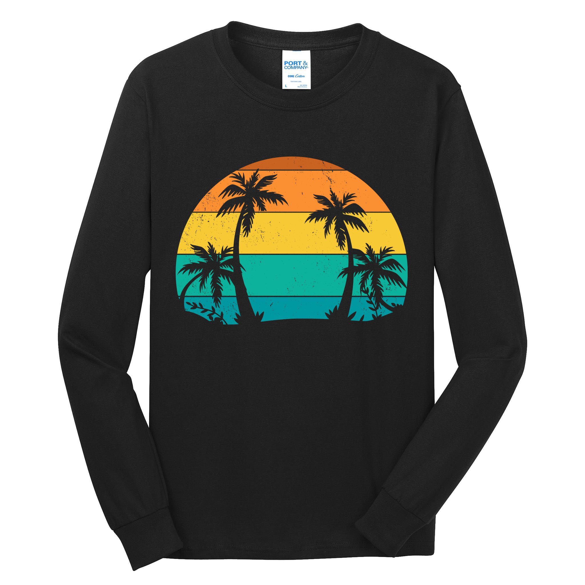 Retro Summer Tropical Beach Tall Long Sleeve T-Shirt