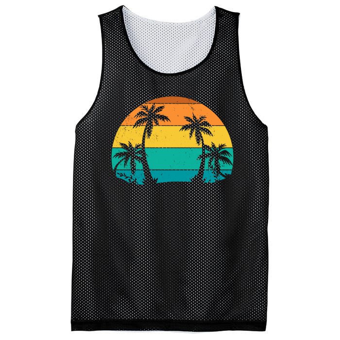 Retro Summer Tropical Beach Mesh Reversible Basketball Jersey Tank