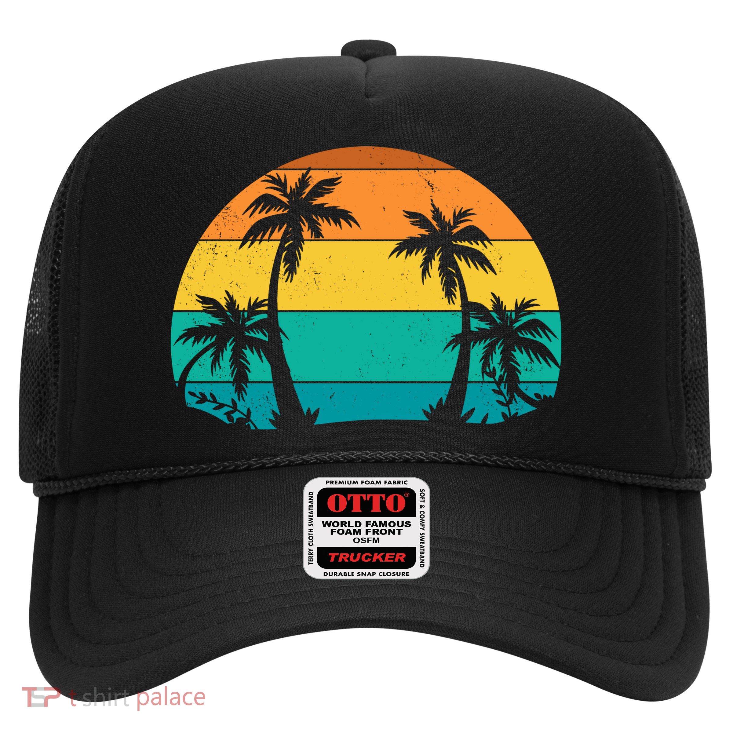 Retro Summer Tropical Beach Trucker Hat