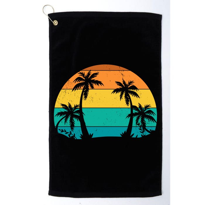 Retro Summer Tropical Beach Golf Towel