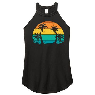 Retro Summer Tropical Beach Women’s Perfect Tri Rocker Tank