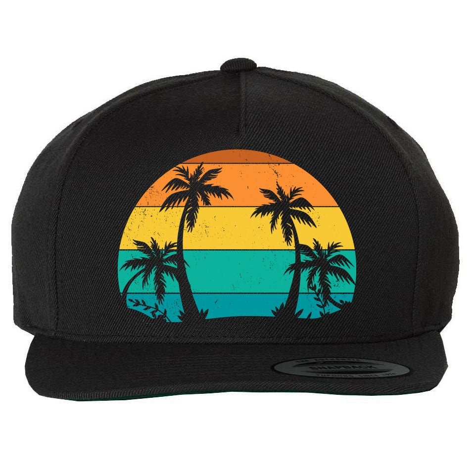 Retro Summer Tropical Beach Wool Snapback Cap