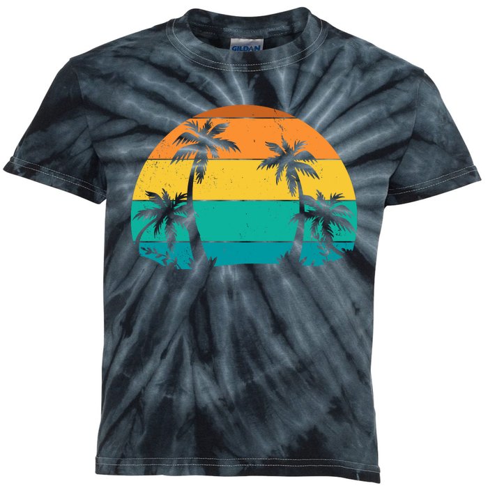 Retro Summer Tropical Beach Kids Tie-Dye T-Shirt