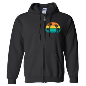 Retro Summer Tropical Beach Full Zip Hoodie