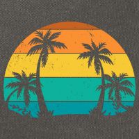 Retro Summer Tropical Beach Cotton Canvas Backpack